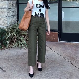 & other stories green wide leg pants